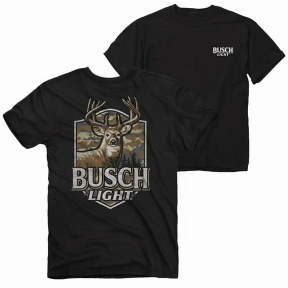 Busch 890521-xlarge Light Buck Camo Shield Front & Back Print T-Shirt - Extra Large