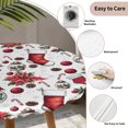 thumbnail image 3 of Christmas Round Tablecloth for 36-44 Inch Tables, Fitted Table Cover with Elastic Edge, Xmas Snowman Tree Snowflake Balls Waterproof Outdoor Table Cloth Protector for Patio Garden Dinner Picnic, 3 of 9