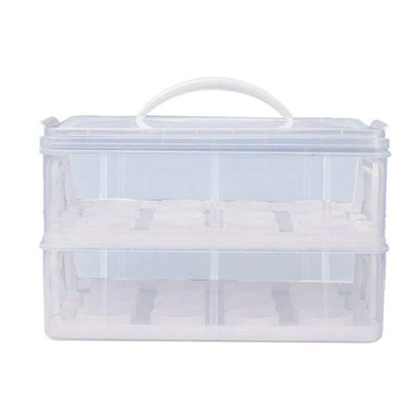 Contenedores para almacenar cupcakes con tapa, transportador de alimentos, inserto de capa apilable con blanco
