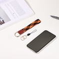 thumbnail image 4 of Uxcell 6.8" Keychain Wristlet Key Chain Bracelet with Double Rings Black Orange, 4 of 4