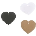 thumbnail image 3 of 100pcs Solid Color Label Kraft Paper Blank Hang Tags Heart Shape Wedding Party Favor Notes Gift Card, 3 of 9