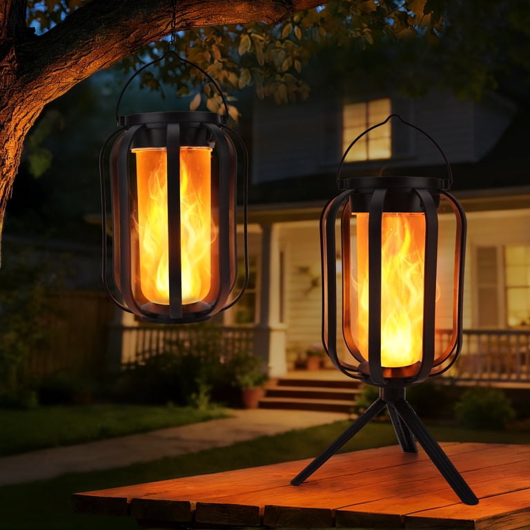Toodour Solar Hanging Lanterns 2 Pack With 4 Lighting Modes photo 1
