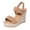 Khaki, variant on Women's Open Toe Espadrilles Wedge Sandal Slip On Elastic Ankle Strap Platform Sandals Dressy Comfortable Wedges Shoe Black Women Sandal