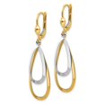 thumbnail image 2 of 10k Two-tone Oval Leverback Tear Drop Earrings, 2 of 3
