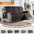 thumbnail image 3 of KINCAM Waterproof Recliner Sofa Cover for 3 Seater , Non-Slip Washable Furniture Protector with Side Storage Pocket, Chocolate, 3 of 9
