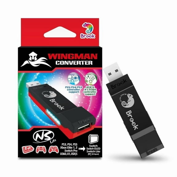 Brook Wingman NS Lite Controller Converter for Nintendo Switch – Supports Xbox Series X/S/One/360, PS5/PS4/PS3, Xbox Elite 1/2, Switch Pro
