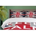 thumbnail image 4 of Ambesonne Union Jack Duvet Cover Set, Words Crown UK Flag, 2-Calking, Navy Blue Red White, 4 of 7
