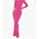 thumbnail image 3 of Vestido ajustado elegante de verano de manga larga y cuello redondo para mujer, 3 of 5