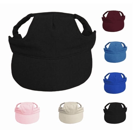 Dog Hats for Large Dogs Dog Baseball Cap with Ear Holes Adjustable Pet Sun Hat Canvas for Summer Outdoor Walking Black S