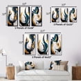 thumbnail image 4 of Designart "Abstract Fusion in Blue and Gold V" Abstract Framed Wall Art Set Of 3 - Blue Transitional Frame Canvas Set For Living Room Decor, 4 of 6