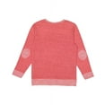 thumbnail image 2 of LAT Adult Unisex Harborside Mélange French Terry Crew Neck w/Elbow Patches, Red Melange, Medium, 2 of 2