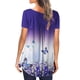 thumbnail image 5 of Moda Mujer Causal Rounk Cuello Impresión Blusa Manga Corta Camiseta Verano Tops Fridja bn5472, 5 of 7