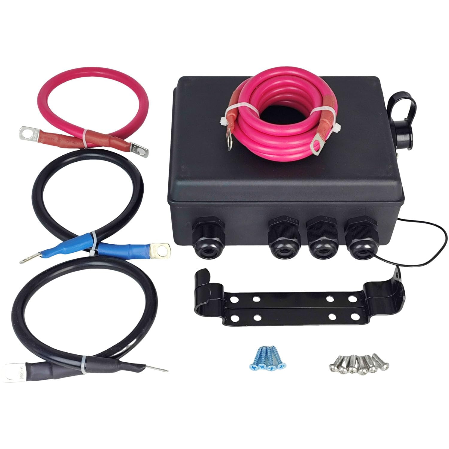 12V 250A Winch Solenoid Relay Contactor 500A Pre-Wired for 3000-5000lbs ATV UTV SUV Truck Boat 4x4 Vehicle 4WD Dump Trailer Plow Control Reversing Recovery Switch Motor w/Mount Bracket Jumper 2-Wire