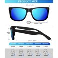 thumbnail image 4 of Lunettes de Soleil Polarisées pour Hommes Femmes Classique Noir Mat Protection UV Lot de 3, 4 of 4
