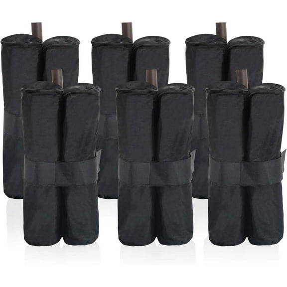 SONGMY 124 LBS Outdoor Pop Up Canopy Tent Gazebo Weight Sand Bag Anchor Kit 6PCS, Black(Bags Only, Sand Not Included)