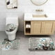 thumbnail image 5 of Juego de 4 cortinas de ducha rústicas con diseño floral, diseño de mariposas, flores de algodón blancas y verdes, decoración de baño campestre, cortina de ducha de tela impermeable, alfombrilla de, 5 of 7