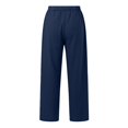 thumbnail image 4 of Jxximdong Pants for Women Womens Daily Elastic Waist Pockets Straight Solid Color Casual Pants Loose Long Trousers Blue XXXXL Trousers, 4 of 6