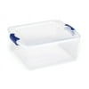 Homz 15.5 Qt. Plastic Storage Tote with Latches, Clear/Blue