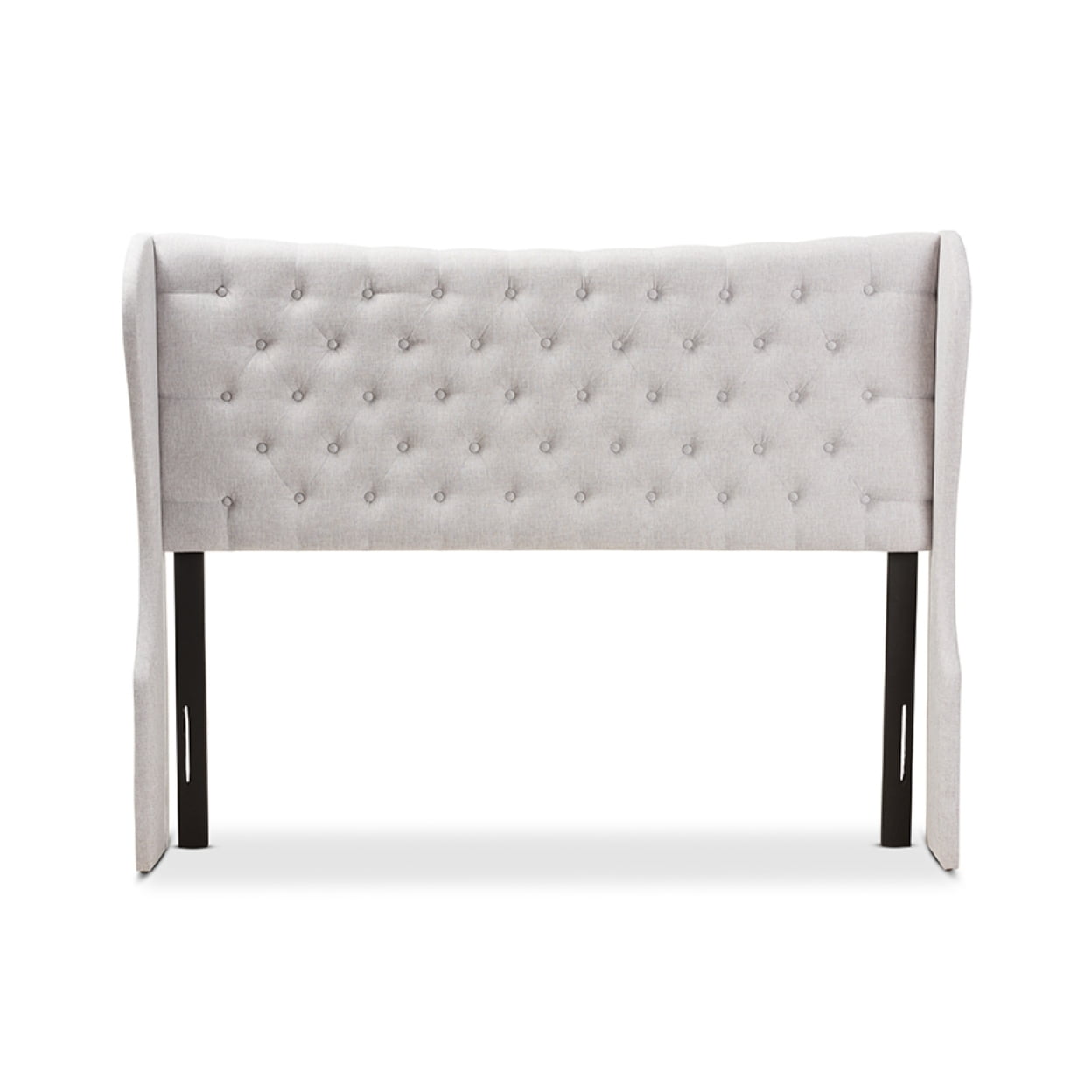Baxton Studio Cadence Modern and Contemporary Greyish Beige Fabric Button-Tufted Queen Size Winged Headboard,Wholesale
