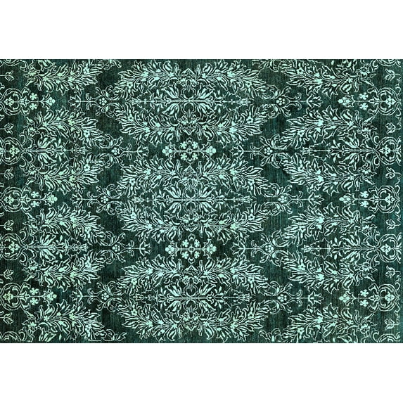 Ahgly Company Indoor Rectangle Abstract Light Blue Modern Area Rugs, 3' x 5'