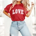 thumbnail image 5 of Wowcloth Women's Short Sleeve Cotton T-Shirt, Loose Fit Casual with Valentine's Day Print Round Neck for Everyday Wear, 5 of 8
