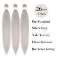 thumbnail image 3 of SUTENGDA Blue Braiding Hair Pre stretched Box Braid Kanekalon Braiding Hair Prestretched Human Hair 26Inch, 3 of 5