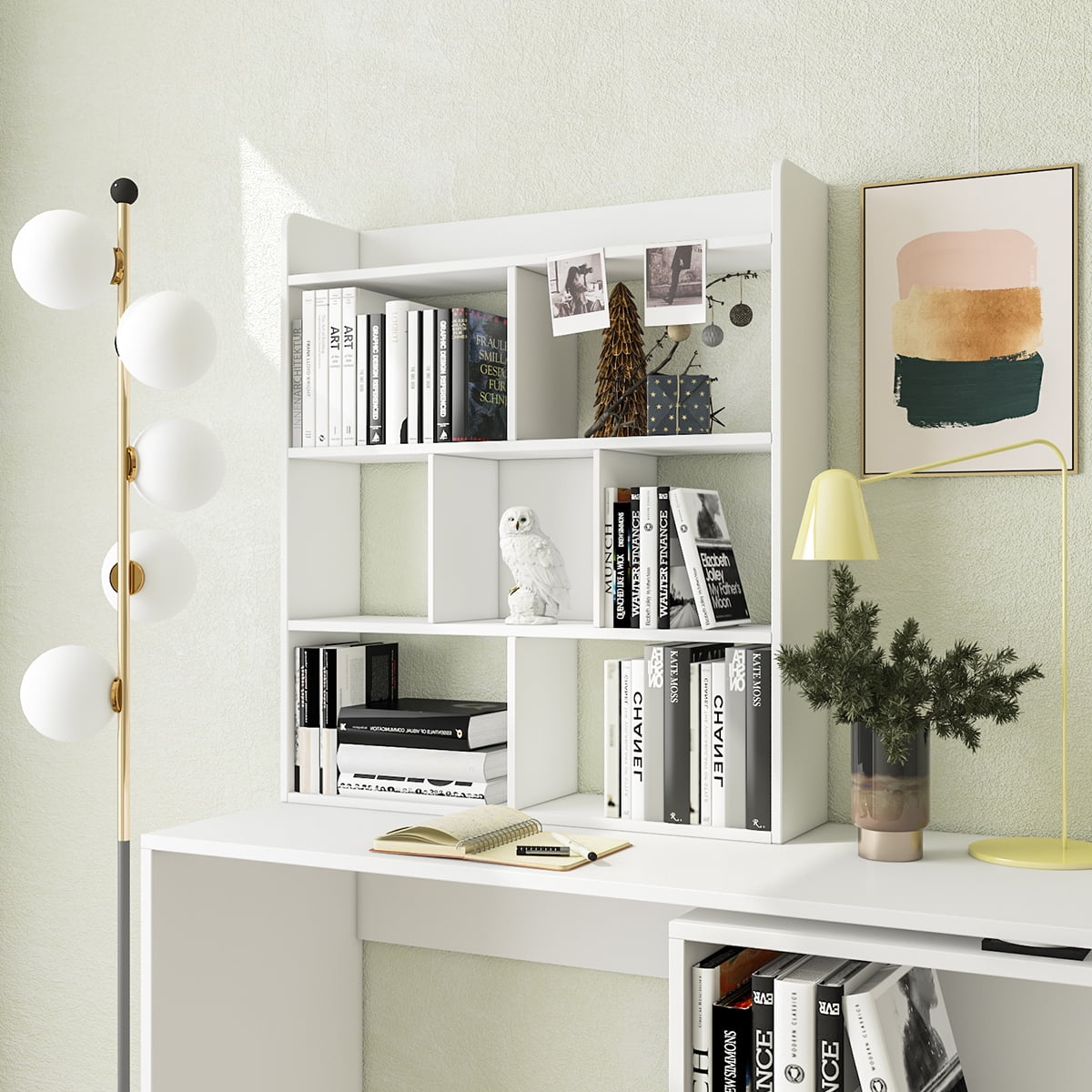 Hanging Desk Corner Rack Shelf Iron Home Office Organiser Book Storage Holder 