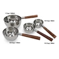 thumbnail image 2 of nu steel Stainless Steel Measuring Cups set of 4 Pieces, Nesting Metal Measuring Cups Set with wooden Handles for Dry and Liquid Ingredients, Cooking & Baking, polished steel MC-4W-STEEL, 2 of 4