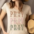thumbnail image 4 of Pray On It Pray Over It Pray Through It Christian T-Shirt Unisex, Light Pink, Size M, 4 of 6