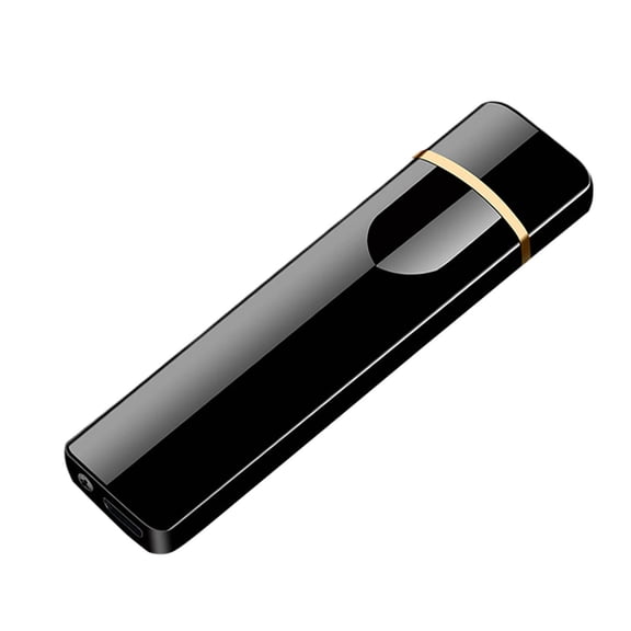 Black Portable Usb Rechargeable Lighter, Touch Induction Electric Arc Lighter With Slim Design, Safety Ignition For Candle, Stove And Outdoor Travel 3.27X0.87X0.31In 0.08Lb
