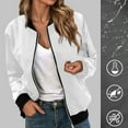 thumbnail image 4 of Windbreaker Jacket Women 2025 Fall Casual Long Sleeve Windproof Waterproof Zip Up Jackets Coat Outerwear, 4 of 7