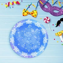 JeashCHAT 20 Pcs 9 inch Snowflake Paper Plates Dinner Plates Dessert Plates Dinnerware for Christmas, Birthday, Holiday, Winter Party Supplies, Snowflake Design Disposable Tableware
