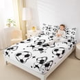 thumbnail image 4 of Homewish Girl Lovely Bowknot Queen Sheet Sets,Football Print Bowtie Flat Sheet,Kids Football Game Queen Fitted Sheet For Teens,Ultra Soft Home Decor,4-Piece, 4 of 7