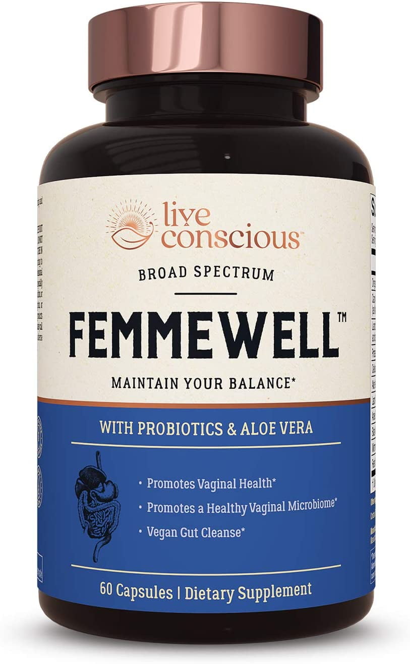 Live Conscious FemmeWell Oregano Oil Candida Support, 500 mg, 60 capsules