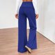thumbnail image 5 of Amzcrzy Pantalones Palazzo Mujer Anchos Cintura Alta Cómodos Holgados Elegantes Casuales Verano Playa Ligeros Sin Costura Delantera Suaves Elásticos Con Bolsillos Tallas S-2XL Azul, 5 of 7