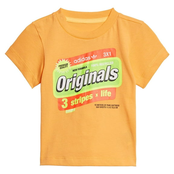 ADIDAS BOYS TOP TEE SHIRT GRAPHIC - BODEGA ORANGE SZ 4T