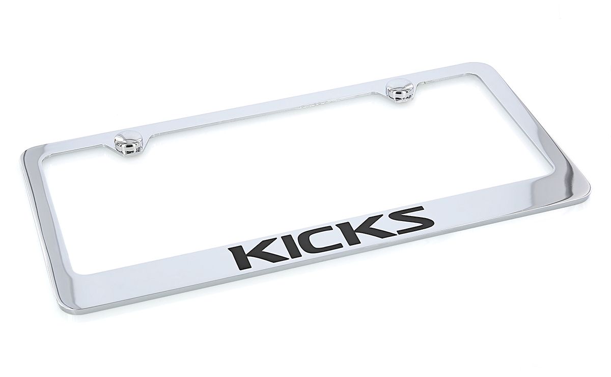 Nissan kicks chrome plated metal license plate frame holder