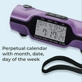 thumbnail image 3 of SAGEFINDS World Time Alarm Clock | Calendar, Thermometer, Alarm, Timer, Flashlight | 16 Pre-Set Time Zones | Lightweight & Portable for Travel | Bright LED Display - Purple, 3 of 7