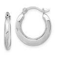 thumbnail image 1 of Beautiful Sterling Silver Rhodium Plated Hollow Hoop Earrings, 1 of 2