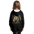 thumbnail image 2 of Psesaysky Girls Tribal Horse Graphic Hoodies Size 9-10 Years Long Sleeve Cartoon Print Pullover Hooded Sweatshirt Cute Casual Tops for Girl, 2 of 7