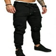 thumbnail image 1 of Men‘s Cargo Pants Slim Fit Sweatpants Jogger Drawstring Elastic Outdoor Trousers with Pockets, 1 of 6