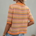 thumbnail image 7 of Levmjia Oversized Pullover Sweaters Tops for Women Fashion Round-Neck Loose Striped Printed Casual Short Sleeve Tops Sweater, 7 of 7