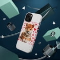 thumbnail image 3 of DistinctInk Tough Case for Apple iPhone 15 (6.1" Screen), Compatible with MagSafe Charging - Valentine's Day Shiba Inu Puppy, 3 of 6