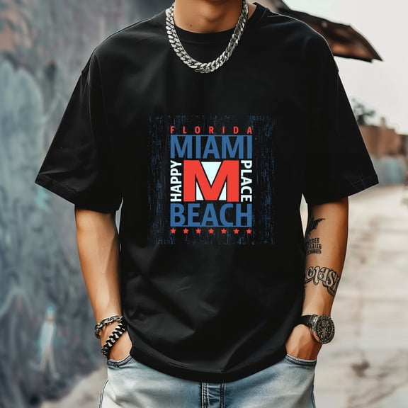 Men's T Shirt Round Neck Patterned Tee Summer New Sports Shirt Vintage Style Gift for Friends XS