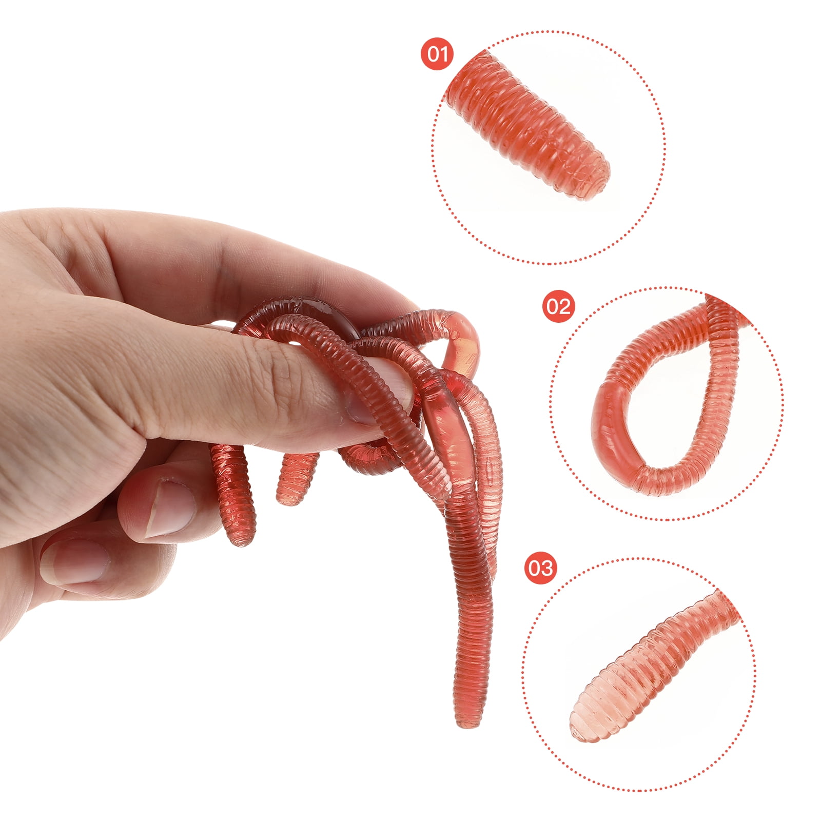 10 Pcs vers de Terre Jouets Farceurs Faux vers de Terre Extensibles Modèles de vers de Terre Accessoires pour Fête d'Halloween Avril