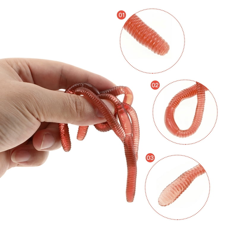 Artificial Earthworm Soft Rubber Props Toys Fishing Worms