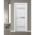 thumbnail image 2 of Pantry Kitchen Lite Door 36 x 80 with Hardware | Quadro 4055 White Silk with Frosted Opaque Glass | Single Panel Frame Trims | Bathroom Bedroom Sturdy Doors, 2 of 5