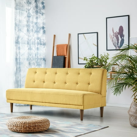 Armless Sofa - Zinus Lucy Armless Sofa, Mustard Yellow