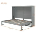 thumbnail image 5 of Queen Size Murphy Bed, Wood Wall Bed, Hidden Horizontal Folding Platform Bed for Guest Room, Home Office, Gray, 5 of 7