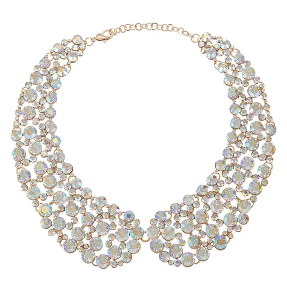 Misright Shimmering Dress Collar Necklace Metal Chain Evening Gala Attire Jewelry